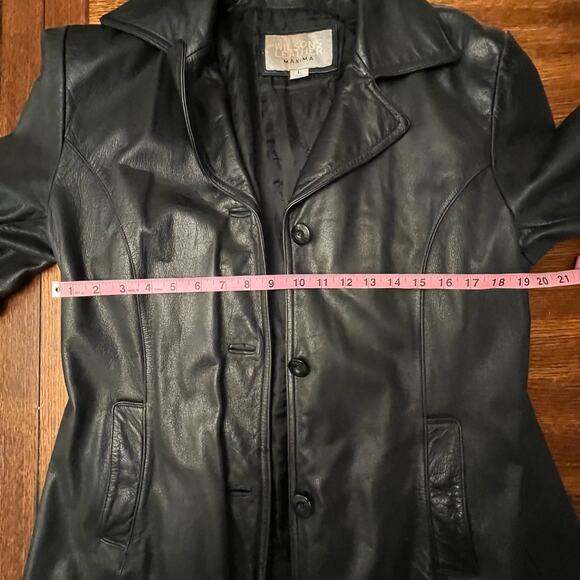 Maxima Wilson Leather Jacket Black Authentic Leather Size Large - Picture 12 of 14